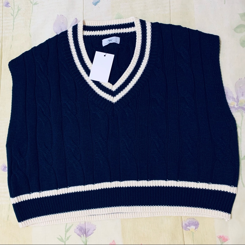 Oak + Fort Cable-knit Sweater Vest